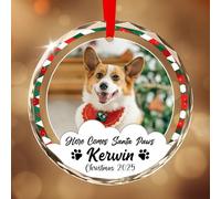 Personalised Pet Memorial Christmas Bauble, Custom Dog Memorial Gift, Ornament for Trees Decorations, Puppy Dog Keepsake Gifts Lover