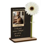 Personalised Pet Memorial Freestanding Photo Plaque Dog Memorial Cat Memory Frame Pet Bereavement Gift (Cat In Loving Memory)