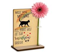 Personalised Pet Memorial Freestanding Photo Plaque Dog Memorial Cat Memory Frame Pet Bereavement Gift (Rainbow Bridge Cat)
