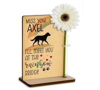 Personalised Pet Memorial Freestanding Photo Plaque Dog Memorial Cat Memory Frame Pet Bereavement Gift (Rainbow Bridge Dog)