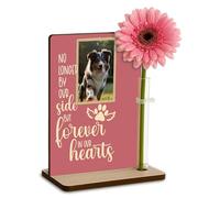 Personalised Pet Memorial Freestanding Photo Plaque Dog Memorial Cat Memory Frame Pet Bereavement Gift (By Our Side (Pink))