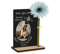 Personalised Pet Memorial Freestanding Photo Plaque Dog Memorial Cat Memory Frame Pet Bereavement Gift (Your Wings Were Ready)