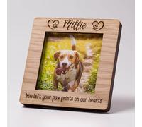 Personalised Pet Memorial Heart Photo Frame Picture Paw Print Dog Cat Rabbit Horse Loss Rainbow Bridge Pawprint Sympathy Animal Loss Keepsake Cherished Remembrance Grieving Bereavement Passing Family