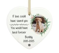 Personalised Pet Memorial Ornament | “If Love Could Have Saved You” Heart-Shaped Ceramic Bauble Keepsake with Photo | Dog or Cat Loss Sympathy Gift for Pet Owners