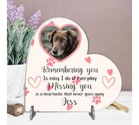 Personalised Pet Memorial Plaque - 'Remembering You is Easy, Missing You is a Heartache' - Available in MDF or Acrylic, Sizes Small to Large - Indoor & Outdoor Use (Acrylic 18.5cm x 19cm, Pink)
