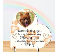 Personalised Pet Memorial Plaque - 'Remembering You is Easy, Missing You is a Heartache' - Available in MDF or Acrylic, Sizes Small to Large - Indoor & Outdoor Use (Mdf Wood 13.5cm x 13.5cm, Brown)
