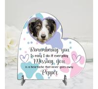 Personalised Pet Memorial Plaque - 'Remembering You is Easy, Missing You is a Heartache' - Available in MDF or Acrylic, Sizes Small to Large - Indoor & Outdoor Use (Acrylic 18.5cm x 19cm, Pastel)