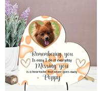 Personalised Pet Memorial Plaque - 'Remembering You is Easy, Missing You is a Heartache' - Available in MDF or Acrylic, Sizes Small to Large - Indoor & Outdoor Use (Mdf Wood 18.5cm x 19cm, Brown)