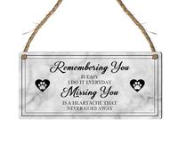 Personalised Pet Memorial Plaque - "Remembering You is Easy" with Heartfelt Message, Pet Loss Remembrance Wall Hanging, Sympathy Gift for Pet Lovers