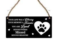 Personalised Pet Memorial Plaque - "Your Life Was A Blessing, Your Memory A Treasure" with Paw Print, Remembrance Wall Hanging, Pet Loss Sympathy Gift