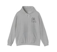 Personalised Pet Outline Hoodie - Custom Embroidered Dog or Cat Sketch from Photo, Unisex Fit, Gift for Pet Lovers, Memorial Animal Portrait Jumper Heather Grey