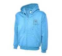 Personalised Pet Outline Zip-Up Hoodie - Custom Embroidered Dog or Cat Sketch from Photo, Unisex Zipped Jacket Gift, Animal Portrait Pet Memorial Clothing Sky