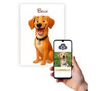 Personalised Pet Portrait Dog Cartoon Character Wall Art Gift From Photo Wall Panel Hang A3 28x40cm Custom Memorial Keepsake