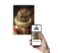 Personalised Pet Portrait Dog Lover Royal Queen King Prince Gift From Photo Wall Panel Hang A3 28x40cm Custom Art Design Funny