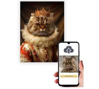 Personalised Pet Portrait Dog Lover Royal Queen King Prince Gift From Photo Wall Panel Hang A4 29x20cm Custom Art Design Funny