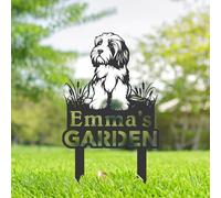 Personalised Petit Basset Griffon Vendeen Dog Metal Garden Sign, Dog Memorial Plaque, Pet Tombstones for Grave, Dog Remembrance Gifts, Pet Name Plaque, Custom Yard Sign, Outdoor Garden Decor