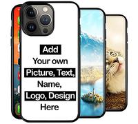 Personalised Phone Case compatible with iPhone 13 Pro, Add Text, Picture, Designs, Logo on Shockproof TPU Bumper back Cover Customised Gift idea for Birthday, Wedding, Anniversary, Special Moments