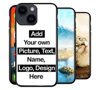 Personalised Phone Case compatible with iPhone 14 Plus, Add Your Text, Picture, Designs, Logo on Shockproof Bumper back Cover Customised Gift idea for Birthday, Wedding, Anniversary, Special Moments