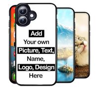 Personalised Phone Case compatible with iPhone 16 Plus, Add Your Text, Picture, Designs, Logo on Shockproof Bumper back Cover Customised Gift idea for Birthday, Wedding, Anniversary, Special Moments