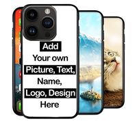 Personalised Phone Case compatible with iPhone 16 Pro Max, Add Your Text, Picture, Design, Logo on Shockproof Bumper back Cover Customised Gift idea for Birthday, Wedding, Anniversary, Special Moments