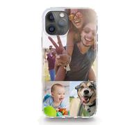 Personalised Phone Case For Huawei P Phones, P Smart, P9, P20, P30, P40 Pro, Lite, Custom Photo Hard Cover, Personalize with Three Image Collage Layout B, Large Top Image