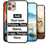 Personalised Phone Case for iPhone 11 Pro Max, Add Your Text, Picture, Designs, Business Logo on Shockproof Bumper back Cover Customised Gift idea for Birthday, Wedding, Anniversary, Special Moments