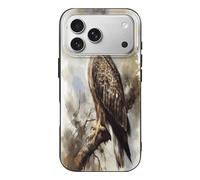 Personalised Phone Case for iPhone 17/Pro Max/Pro/Air,Watercolor of Hawk Sittingprinted Slim TPU Shockproof Protective Case Compatible with iPhone 17 Series