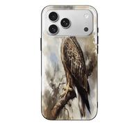 Personalised Phone Case for iPhone 17/Pro Max/Pro/Air,Watercolor of Hawk Sittingprinted Slim TPU Shockproof Protective Case Compatible with iPhone 17 Series