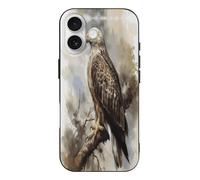 Personalised Phone Case for iPhone 17/Pro Max/Pro/Air,Watercolor of Hawk Sittingprinted Slim TPU Shockproof Protective Case Compatible with iPhone 17 Series
