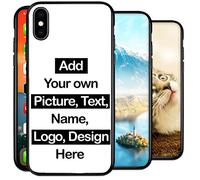 Personalised Phone Case for iPhone XS Max, Add Your Text, Picture, Designs, Business Logo on Shockproof TPU Bumper back Cover Customised Gift idea for Birthday, Wedding, Anniversary, Special Moments