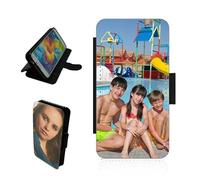 Personalised phone case For Samsung Galaxy A32 5G wallet flip case photo on the front panel, magnetic catch, card slots gift Black