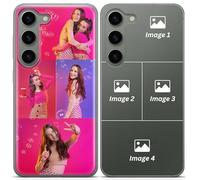 Personalised Phone Case for Samsung Galaxy S10 plus Custom Clear TPU Case with Your Own Photo Image Text Picture Design Phone Cover | Collage of 4 Photos V2