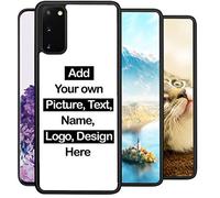 Personalised Phone Case for Samsung Galaxy S20, Add Your Text, Picture, Designs, Business Logo on Shockproof Bumper back Cover Customised Gift idea for Birthday, Wedding, Anniversary, Special Moments
