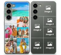 Personalised Phone Case for Samsung Galaxy S20 plus Custom Clear TPU Case with Your Own Photo Image Text Picture Design Phone Cover | Collage of 6 Photos