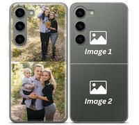 Personalised Phone Case for Samsung Galaxy S20 plus Custom Clear TPU Case with Your Own Photo Image Text Picture Design Phone Cover | Collage of 2 Photos