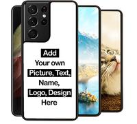 Personalised Phone Case for Samsung Galaxy S21 Ultra, Add Your Text, Picture, Designs, Business Logo on Shockproof Bumper Cover Customised Gift idea for Birthday, Wedding, Anniversary, Special Moments