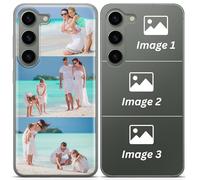 Personalised Phone Case for Samsung Galaxy S24 plus Custom Clear TPU Case with Your Own Photo Image Text Picture Design Phone Cover | Collage of 3 Photos