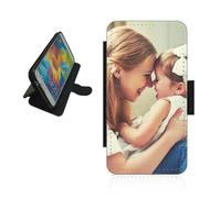 Personalised phone case For Samsung Galaxy S24 wallet flip case photo on the front panel. Silicone rubber holder. Faux leather. Card Slots. Shockproof protective Black