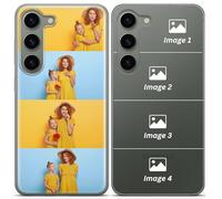 Personalised Phone Case for Samsung Galaxy S25 plus Custom Clear TPU Case with Your Own Photo Image Text Picture Design Phone Cover | Collage of 4 Photos