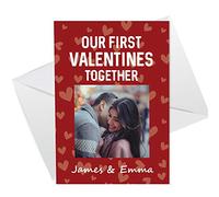 Personalised Photo 1st Valentines Card For Boyfriend Girlfriend Him Her Keepsake