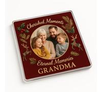 Personalised Photo Acrylic Coaster with Cherished Moments Design - Warmth & Whimsy for Grandma Celebrating Family Connections