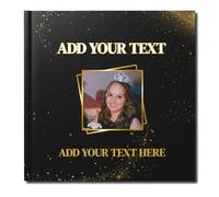 Personalised Photo Album Scrapbook - Add Up to 20 Photos & Custom Text - Custom Photo Book for Any Occasion | Baby Memory Book or Photo Gift | L2BP (Black and Gold)