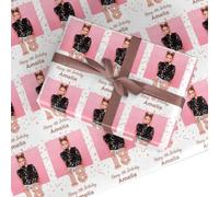 Personalised Photo and Name Rose Gold Number Balloon Wrapping Paper - 50th Birthday Gift Wrap for Loved Ones - Confetti Present Paper on 90gsm matte - Large Roll (3.6m)