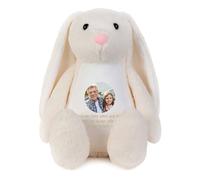 Personalised Photo Ashes Keepsake Memory Bunny - Cream | Bereavement Memorial Keepsake | Custom Photo & Message | Metal Heart Shaped Tin Ashes Urn | Sympathy Gift