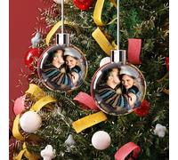 Personalised Photo Ball Christmas Baubles - Custom Double-Sided Picture Ornaments 2024, Baby's First Xmas Gifts for Tree, Mom, Dad, Pets, Kids, Friends