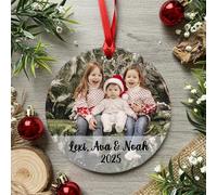 Personalised Photo Bauble - Customised with any text and Photo - Personalized Christmas Tree Image Decoration