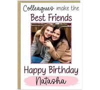Personalised Photo Birthday Card - Aunties Mothers Sisters Make the Best Friends - Custom Name & Upload Your Photo - Gift for Mum Daughter Colleagues Step Mums Nieces (Colleagues)