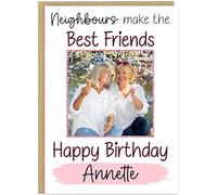 Personalised Photo Birthday Card - Aunties Mothers Sisters Make the Best Friends - Custom Name & Upload Your Photo - Gift for Mum Daughter Colleagues Step Mums Nieces (Neighbours)