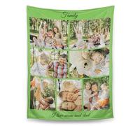 Personalised Photo Blanket,Custom Blanket With Picture Text,Unique One Birthday/Holiday/Christmas, Personalised Gifts For Family,Girlfriend,Boyfriend,Friends,Pet (7 photos)