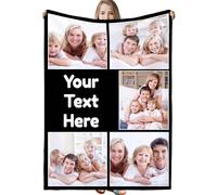 Personalised Photo Blanket, Customised Picture Flannel Blanket - Personalised Gifts for Mum, Dad, Boyfriend